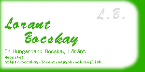 lorant bocskay business card